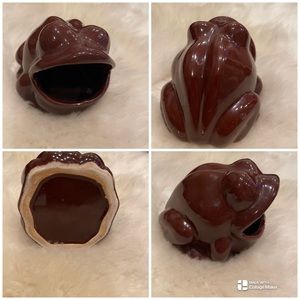 Vintage Ceramic Brown Frog Sponge holder